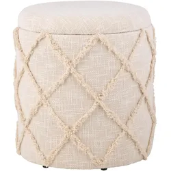 FineBuy, Hocker, Sitzhocker Hocker mit Stauraum rund 40 cm Baumwolle Boho Polsterhocker