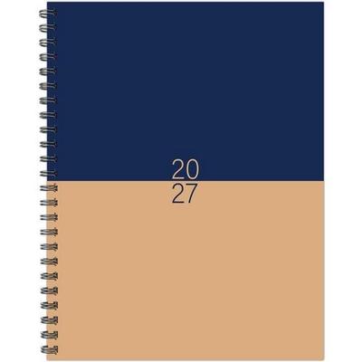 Navy and Tan Dutone 8.5x11 Weekly Monthly Softcover Planner
