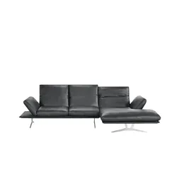 KOINOR Ecksofa Echtleder Francis , schwarz , Maße (cm): H: 93