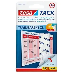 TESA TACK Klebepads XL, 3cm2, wiederverwendbar, transparent