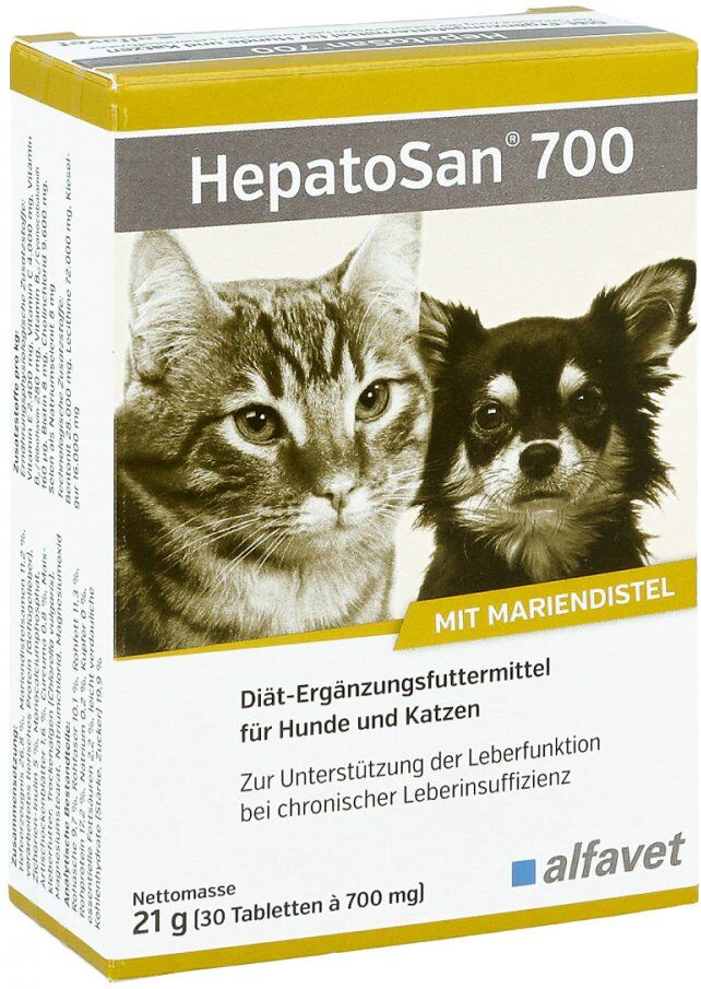 Hepatosan 700 Ergänzungsfuttermittel für Hunde und Katzen Tablet