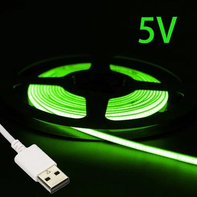 Uplift Essentials USB 5V COB LED Strip Light Ultra Thin Multicolor Tape 2m 5v 5mm green