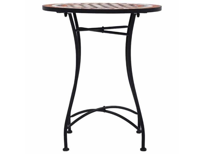 CHIC Table de Bistro Mosaïque Marron 60 Cm Céramique 60 x 72 cm (Diamètre x H) en céramique et fer avec plateau en céramique 33790