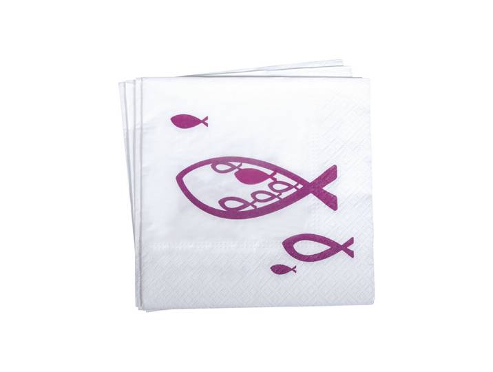 Serviette Fisch, FSC Mix Credit, 33x33cm, 3-lagig, Btl 20Stück
