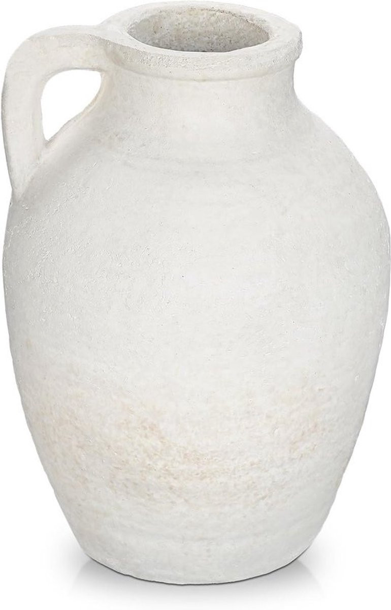 Handgemaakte Vintage Terracotta Vaas met Handvatten voor Decoratie, Bohemian Stijl, Hoogte: 23 cm