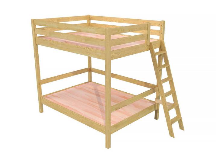 Lit double superposé Sylvia 160x200 avec échelle 160x200 Miel