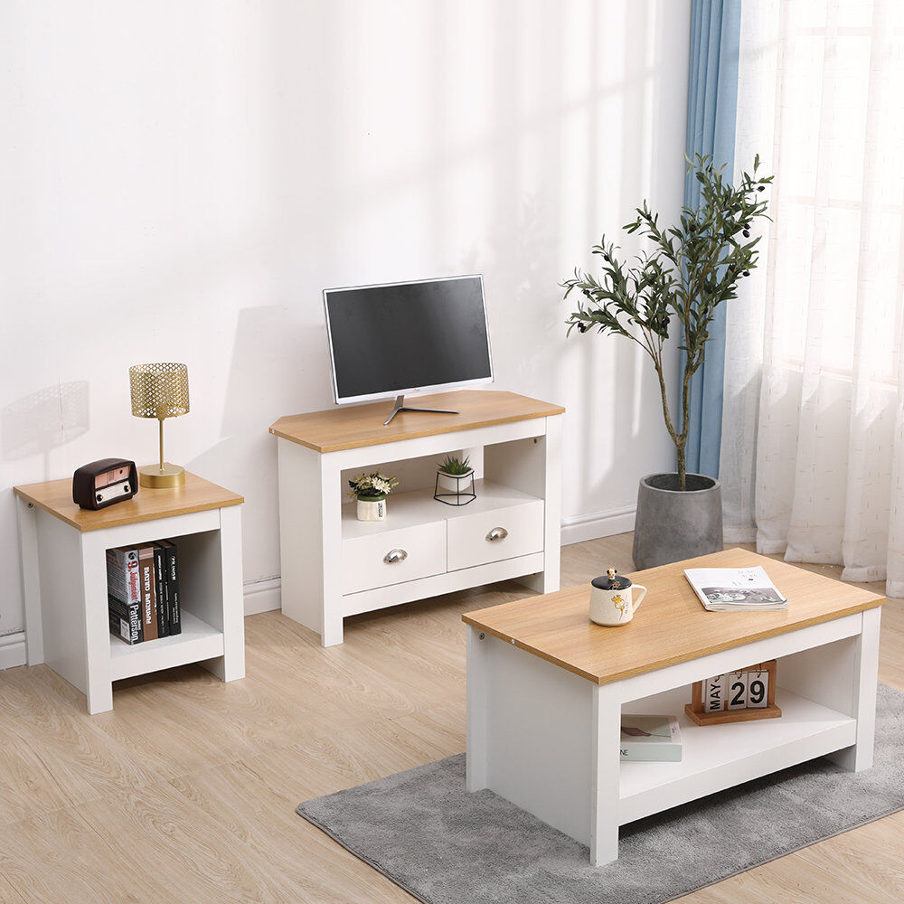 Rosalind Wheeler Abdn TV Stand for TVs up to 32" White/Oak 32"