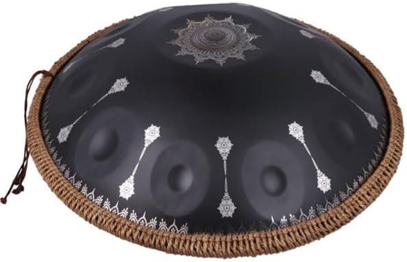 Handpan mit 10 Tönen, Mandala-Muster, aus Stahl, inklusive Tasche und Zubehör