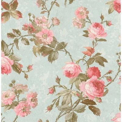 Seabrook Designs Renata Floral Branch Unpasted Wallpaper