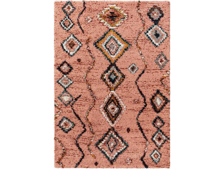 benuta Hochflorteppich Gobi Rosa 160x230 cm, Rauten, Rechteckig, 160x230 cm, wasserabweisend, Teppiche und Böden, Teppiche, Hochflorteppiche & Shaggys