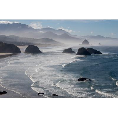 Fototapete PAPERMOON "Photo-Art ROBBERT MULDER, MORGENANSICHT VON ECOLA POINT", bunt, B:3,5m L:2,6m, Vlies, Tapeten