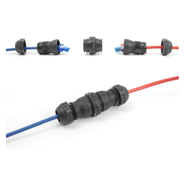 Delock Kabelverbinder RJ45 Buchse zu RJ45 Buchse Cat.6A IP68 (Netzwerk Kupplung) (67044)