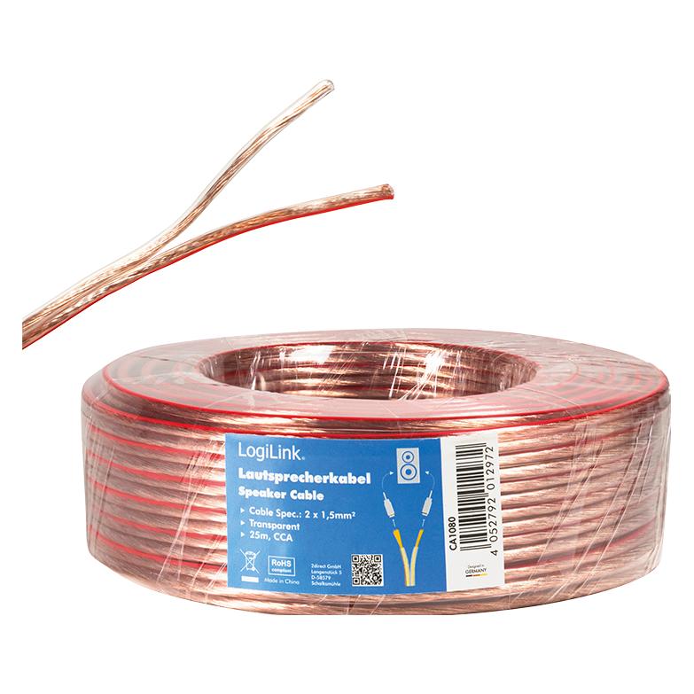 LogiLink CA Lautsprecherkabel (25 m, 1.50 mm²) (CA1080)