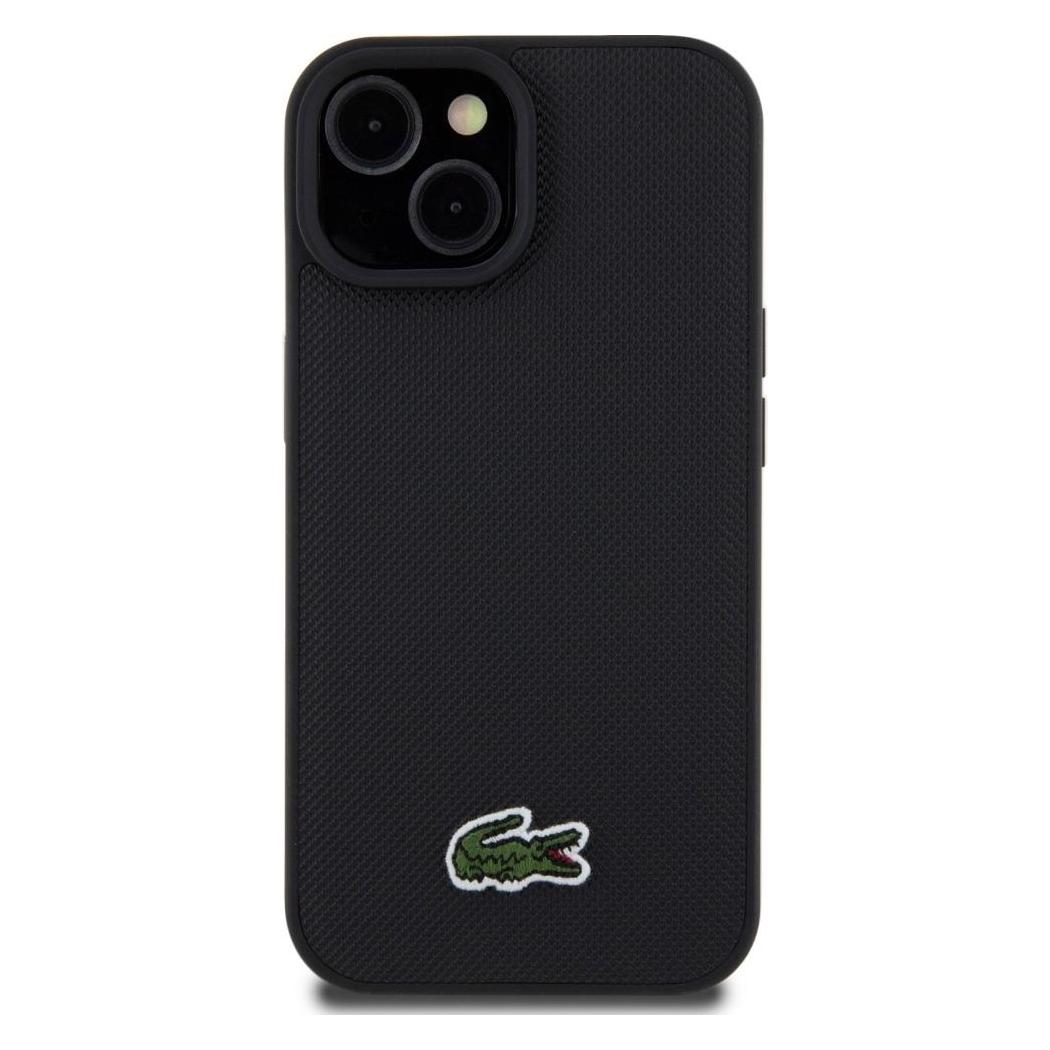 Lacoste Case Iconic Petit Pique Crossbody Cord MagSafe for iPhone 15 black (Apple iPhone 15) (54736774)