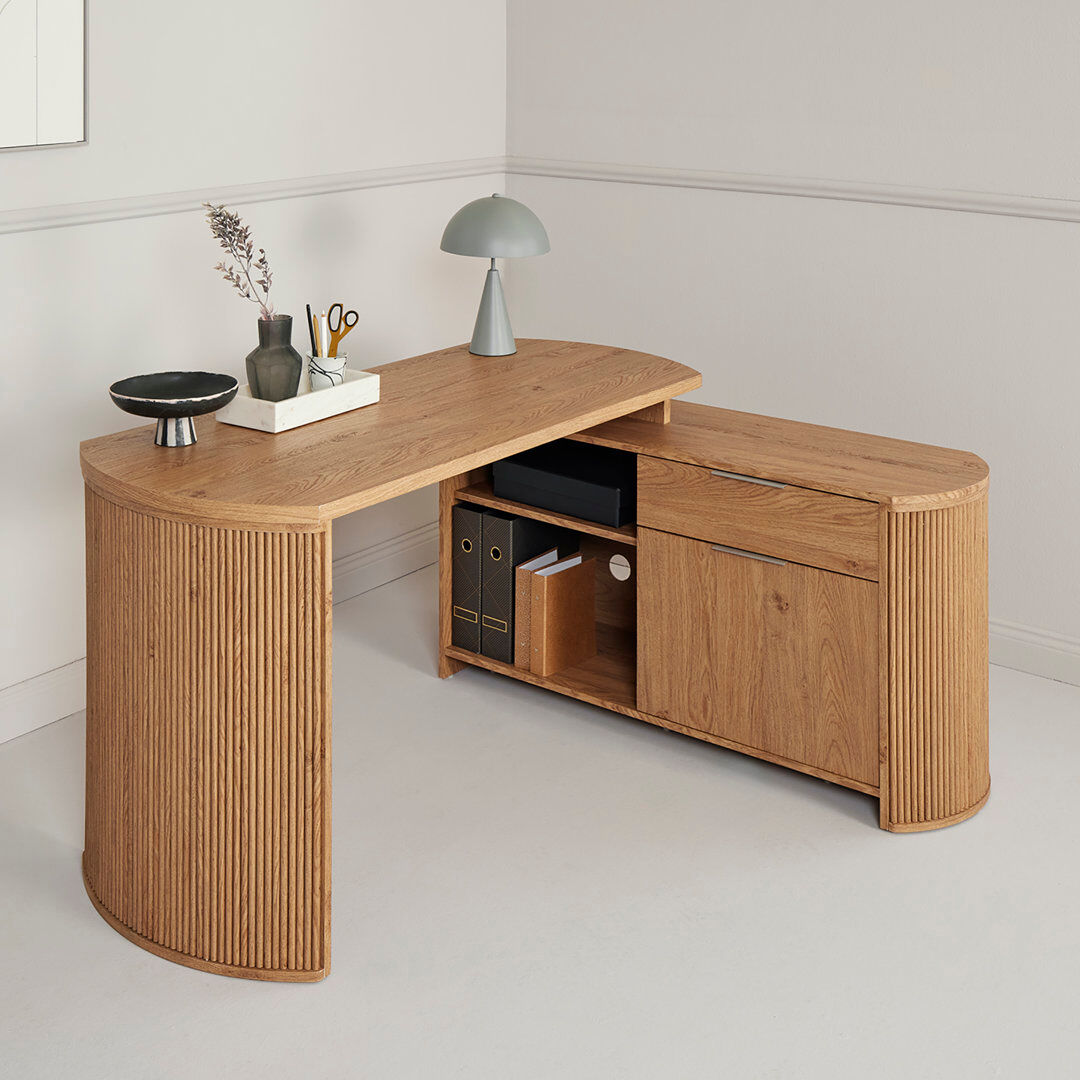 Union Rustic Morriston 150 L-Shape Desk Brown 75.2cm H X 150cm W X 120cm D