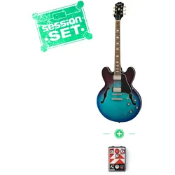 Epiphone ES-335 Figured Blueberry Burst E-Gitarren Set mit Maestro Invader Pedal - E-Gitarre