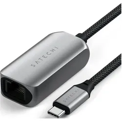 Satechi USB-C zu Ethernet Adapter (USB-C, RJ45 2.5 Gigabit Ethernet (1x)), Netzwerk Adapter, Grau, Silber