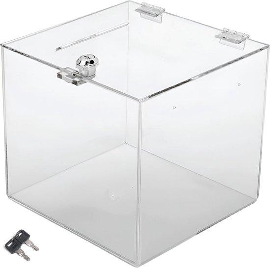 TUKA-i-AKUT Donatiebox met slot - Transparant - Breedte: 25 cm