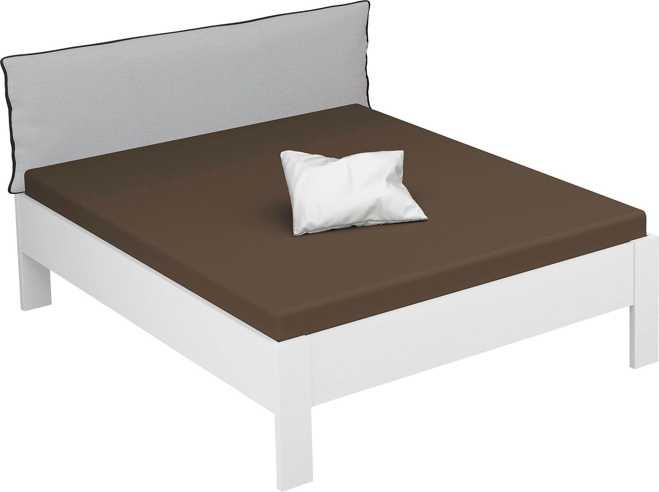 Futonbett RAUCH "Aditio", weiß, B:166cm H:107cm L:208cm, Betten, Futonbett, Kopfteil Webstoff mit abgesetztem Keder
