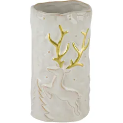 Vase Hirsch H=20cm - beige|gold