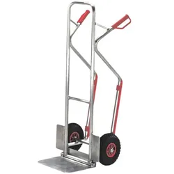 ROLLCART Alu-Stapelkarre mit Luftbereifung silber, 57x130x64 cm