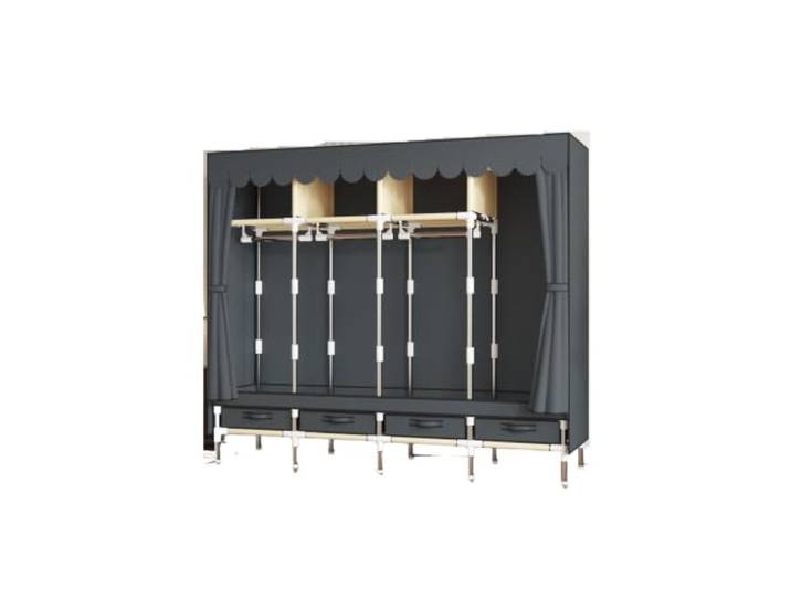 Tragbarer Aufbewahrungsorganisator for den Kleiderschrank aus Metall Kleiderschrank mit großem Fassungsvermögen, Schubladen und staubdichter Abdeckung(Color-01)