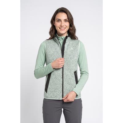 Fleeceweste SCHÖFFEL "CIRC Fleece Vt Style Yew WMN", Damen, Gr. 50, grau (hazy jade), Fleece, Obermaterial: 100% Polyester, hoch geschlossener Ausschnitt, Westen Fleeceweste, Hoher Feuchtigkeitstransport und schnelle Trocknung; 2 Innentaschen