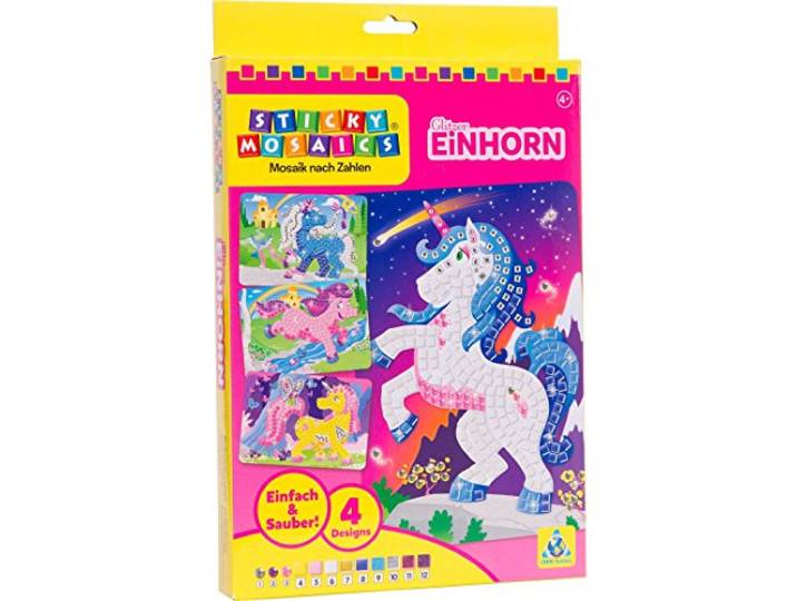 ORB Sticky Mozaïek glitter eenhoorn mozaïek plakplaatjes knutselset kinderen geschenken voor meisjes en jongens schuimrubber stickers bezigheid kinderverjaardag cadeau-ideeën decoratie doe-het-zelf