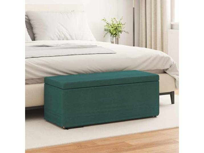 KFPOERTFGD Hocker Dunkelgrün 101 x 41 x 40 cm Stoff & Pressholz Rückenloses Design, Zeitgemäße Bun-Füße, Vielseitig einsetzbar