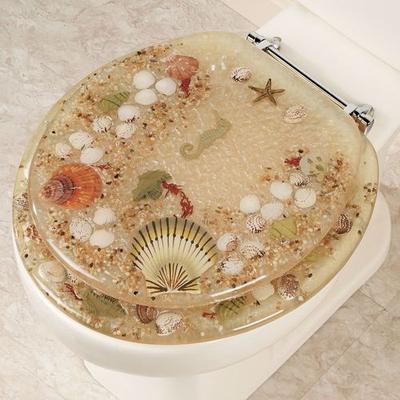 Popular Bath Product Jewel Shell Toilet Seat , Beige
