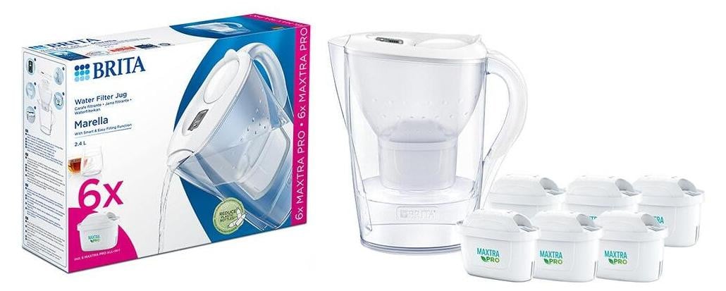 BRITA Marella waterfilterkan 2,4 liter met 6 MAXTRA PRO filterpatronen