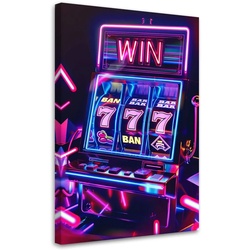 LEINWANDBILD Neon Spielautomat 70x100cm