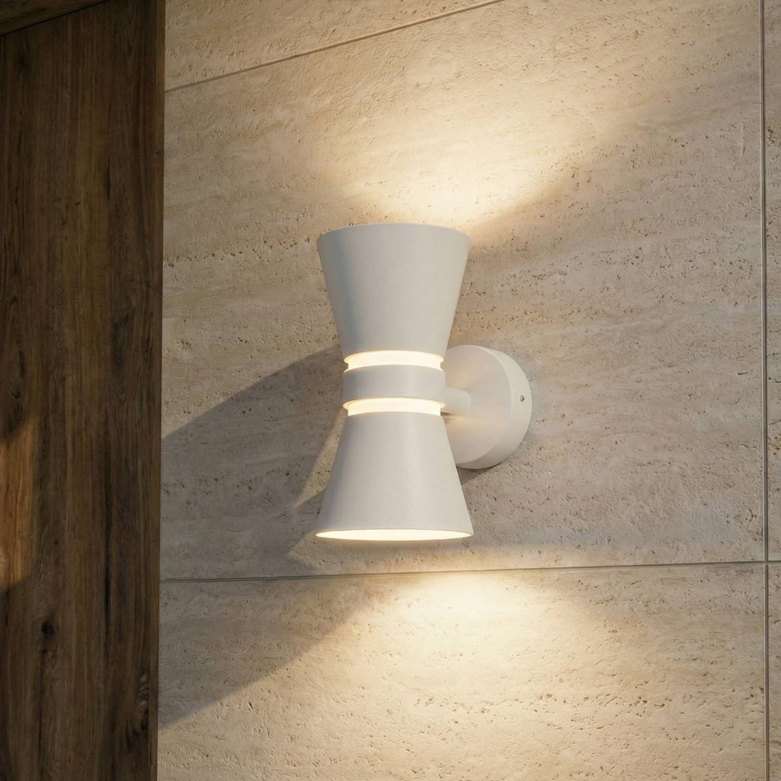 Lucande LED buiten wandlamp wit modern aluminium IP44