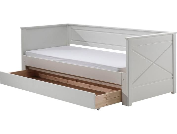 Bett VIPACK Vipack Pino , weiß, B:100,3cm H:80,1cm L:209,4cm, Betten, Bett, Kojenbett LF 90x200 cm, ausziehen auf 180x200 cm, Ausf. Weiß lackiert