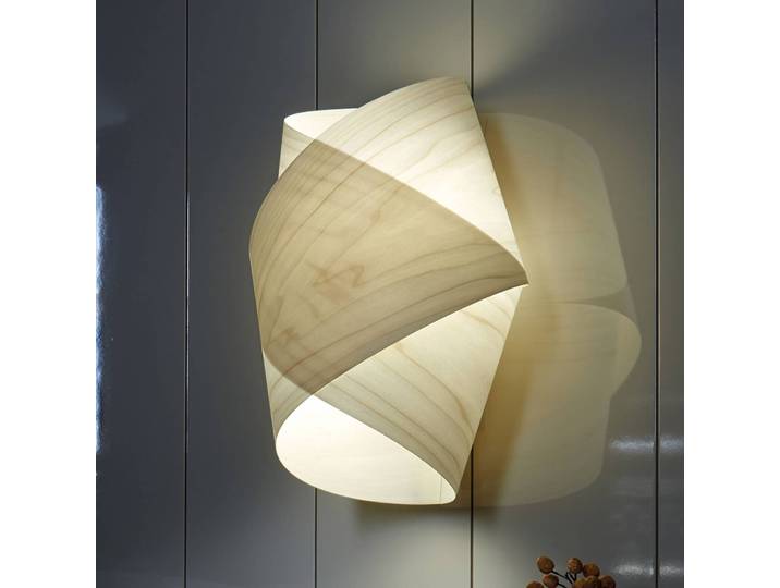 Design wandlamp Orbit, dimbaar, hout licht, Woon-/ Eetkamer, Hout, Design, Wandlamp design