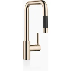 Dornbracht META SQUARE Einhebelmischer mit Pull-Down-Brause, Ausladung 200mm, 33870861-47, Farbe: Champagne