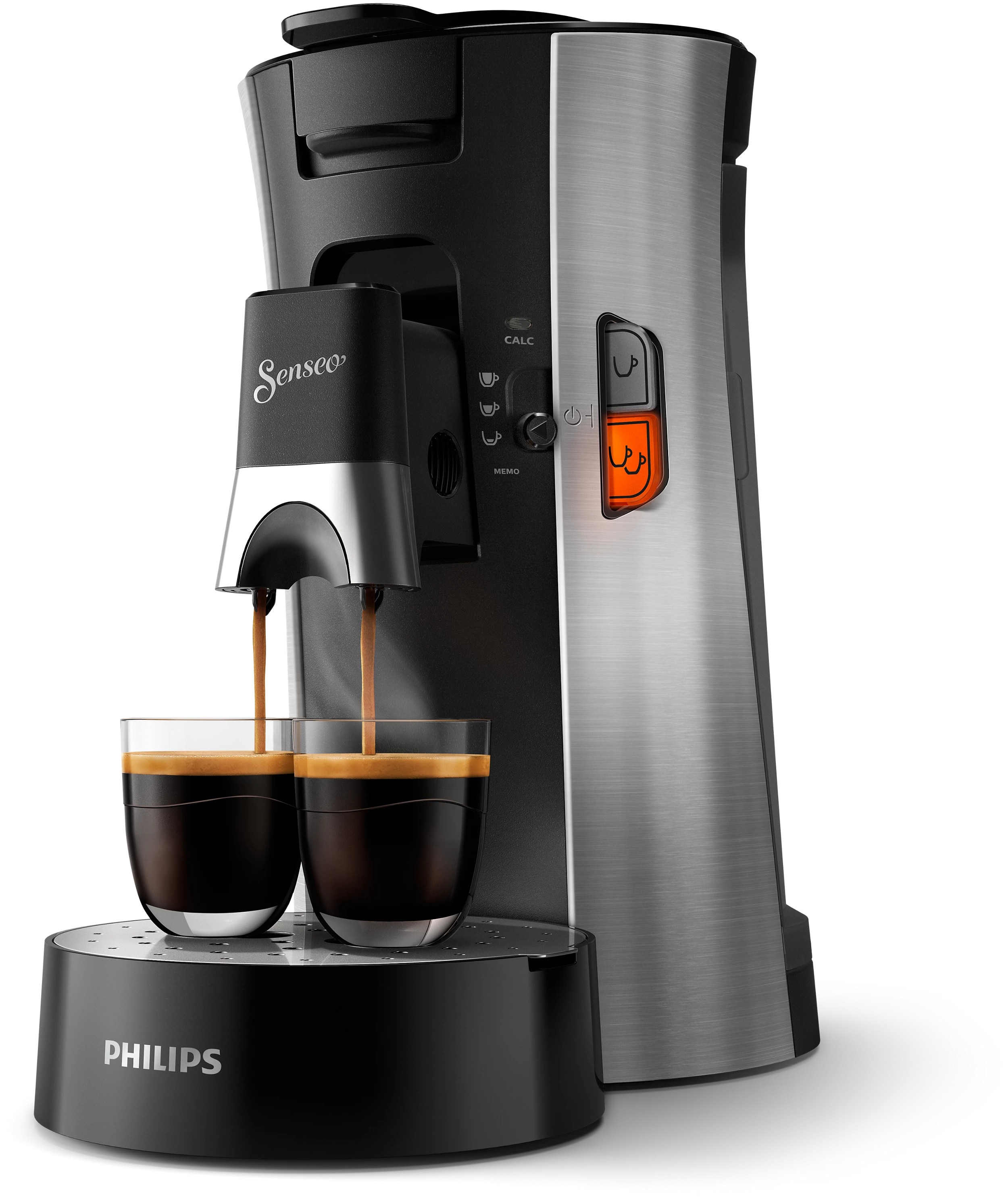 Philips CSA250/10 SENSEO Select Kaffeepadmaschine, schwarz/gebürstetes Metall