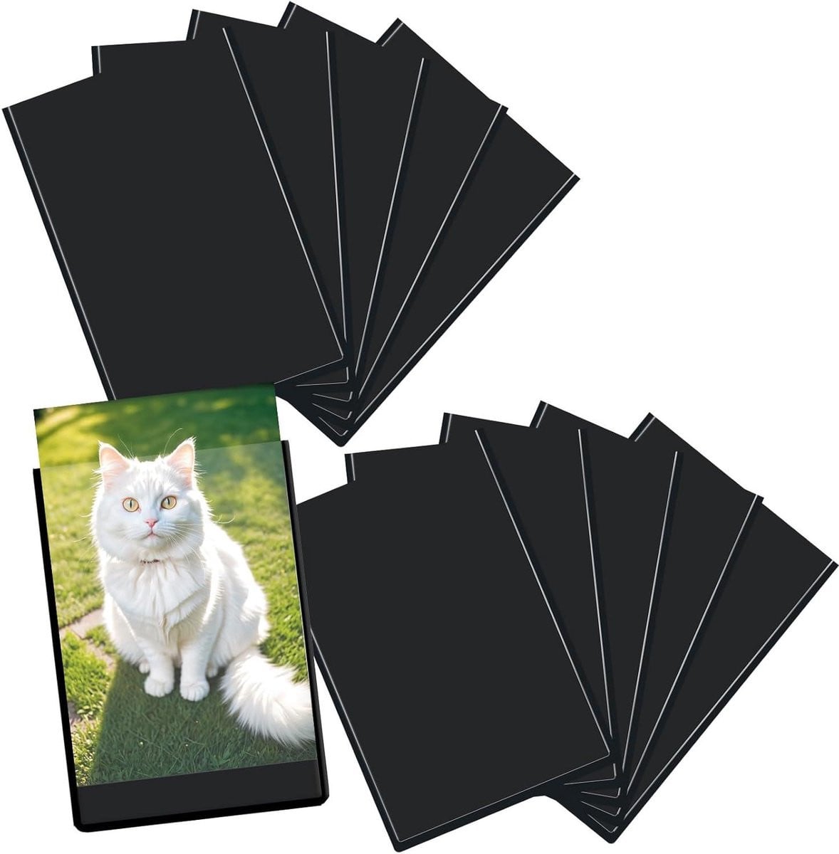 Set van 10 zwarte magnetische fotolijsten met flexibele magneetranden