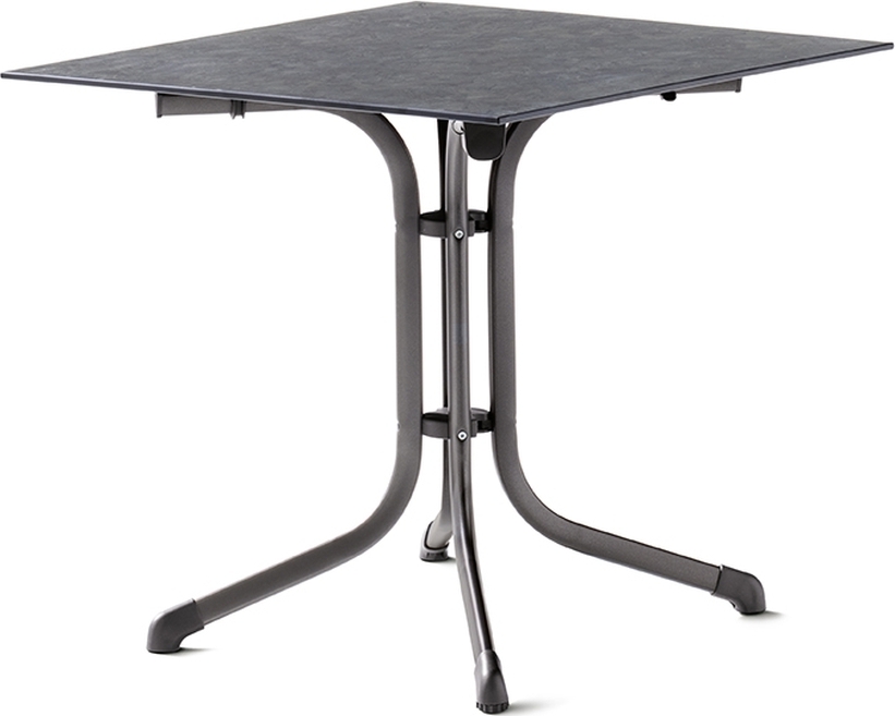 Klapptisch >Boulevard< in Schiefer anthrazit, Polytec - 80x73x80cm (BxHxT)
