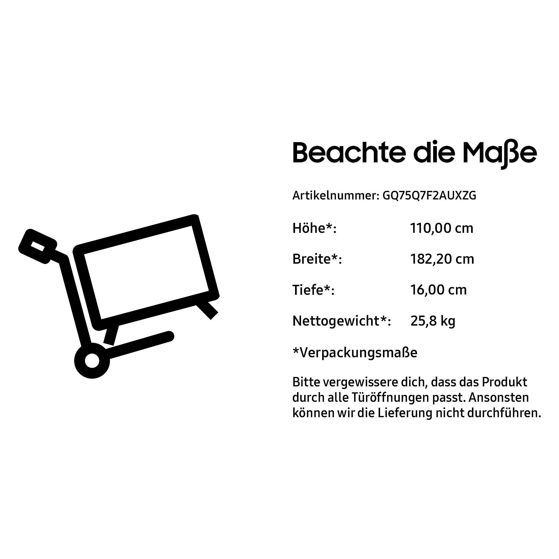 Samsung GQ75Q7F2AUXZG 189cm 75" 4K Vision AI Smart TV Fernseher (75", Q7F, QLED, 4K, DE) (GQ75Q7F2AUXZG)