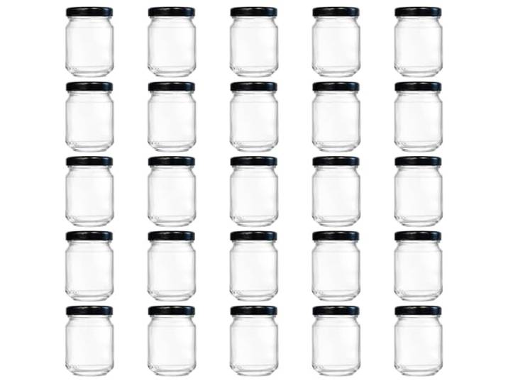 Vitrea 200x Mini Marmeladengläser 100 ml - mit Deckel Schwarz TO 48 - kleine Einmachgläser zum befüllen mit Schraubdeckel - Schraubgläser - leere Gläser für Marmelade - 200 Stück