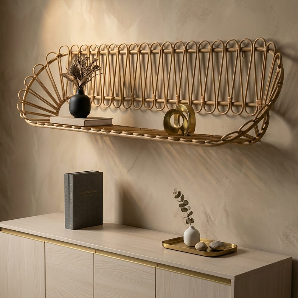 Mauro Ferretti Estante de pared de metal marrón 162x28x43,5 cm