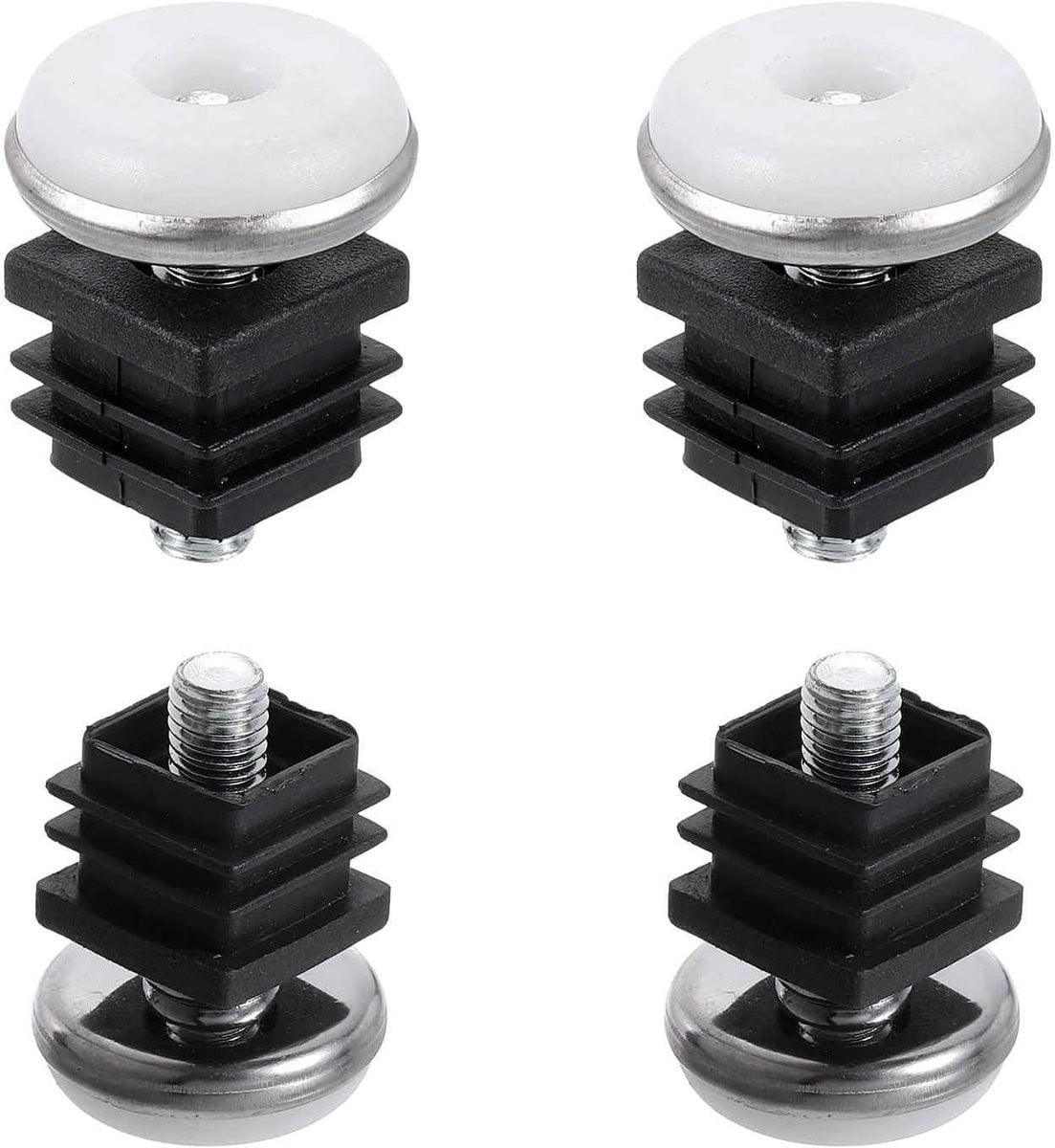 Verstelbare Stelvoeten Zwart - 4 Sets Meubel Glijders voor het Stabiliseren van Meubels - Vierkante Insert Kit