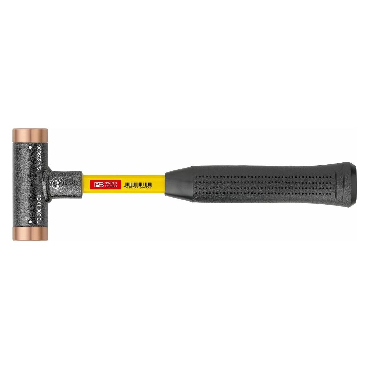 PB Swiss Tools Rückschlagfreier Hammer mit Kupfer-Einsätzen Superglas-Stiel (410 g) (PB 308.24 CU \26964)