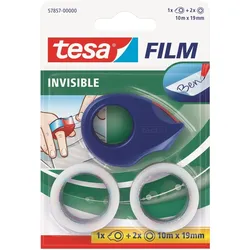 Klebefilmabroller tesafilm 19mmx10m 2 Rollen matt-unsichtbar rot/blau