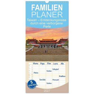 Familienplaner 2027 - Taiwan – Entdeckungsreise durch eine verborgene Perle mit 5 Spalten (Wandkalender, 21 x 45 cm) CALVENDO