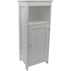 FineBuy, Badezimmerschrank, Badschrank Weiss Badezimmerschrank Tür & Ablage Badezimmerregal Regal für Bad (28 x 28 x 80 cm)