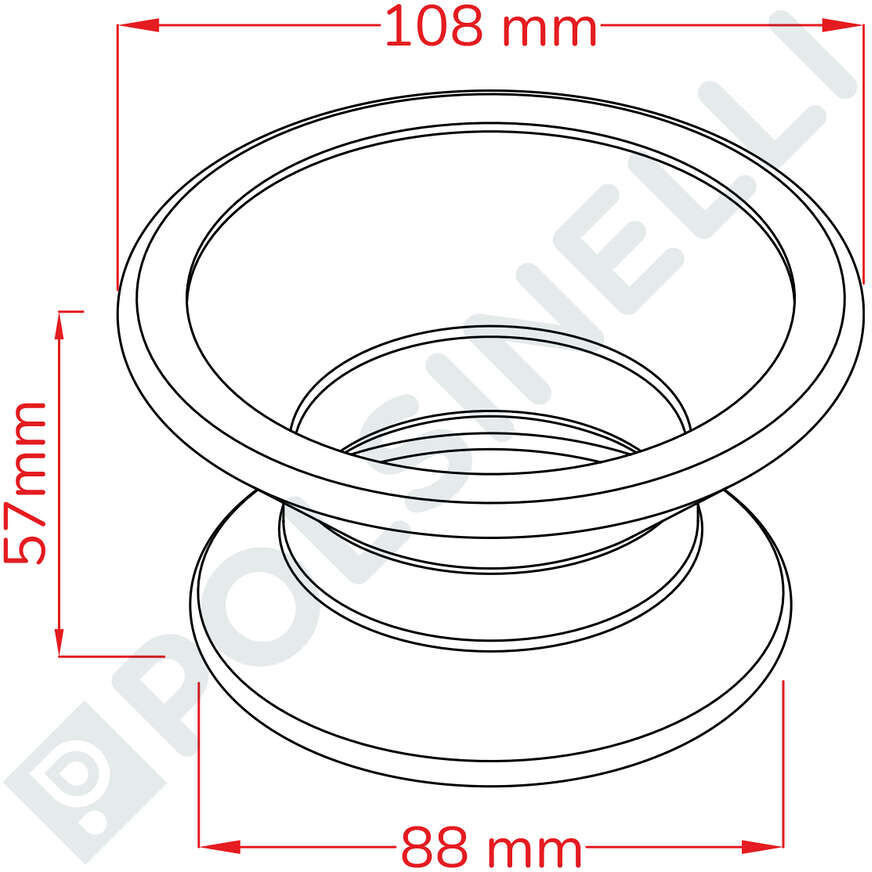 Polsinelli Réduction inox Garolla 80 x 60