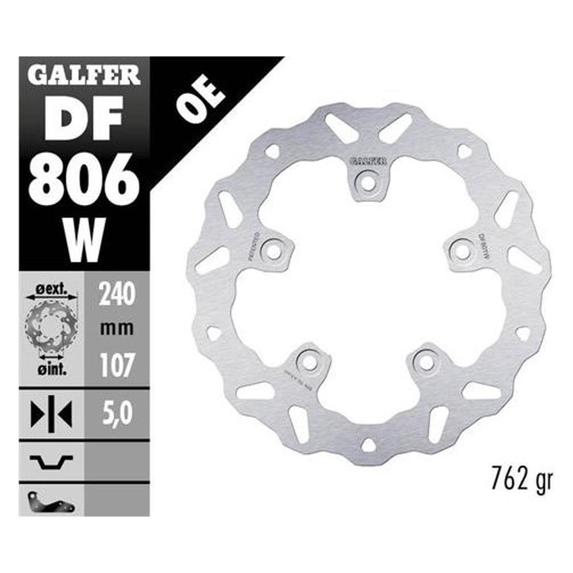 Galfer Bike GALFER HINTERRADBREMSSCHEIBE KTM 790 DUKE '18-'23 890 DUKE '21-'23 (WAVE FIXED) (240X107X5MM) (DF806W)