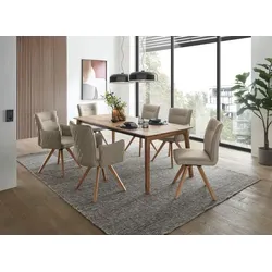 MAISON Esstisch mit Auszug Oceanside 180/ 270 x 95 cm Holz Braun Wildeiche 180